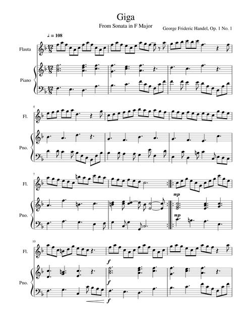 Giga From Sonata in F Major-George Frideric Handel, Op. 1 No. 1