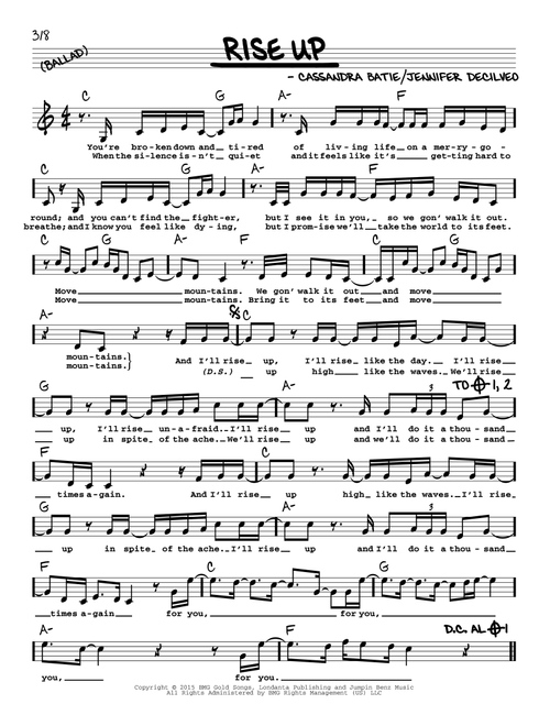 Rise Up - Andra Day (Real Book - Melody-Chords-Lyrics)