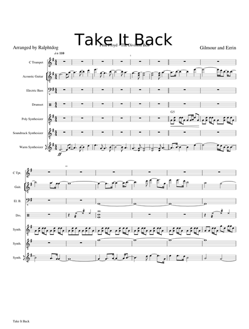 Pink Floyd - The Division Bell sheet music by ralphtdog