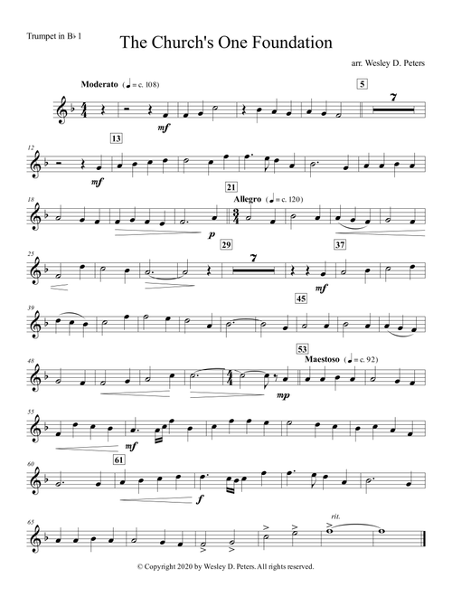The Church's One Foundation (Brass Quartet) (Arr. Wesley D. Peters) - Samuel Sebastian Wesley (Brass Ensemble)