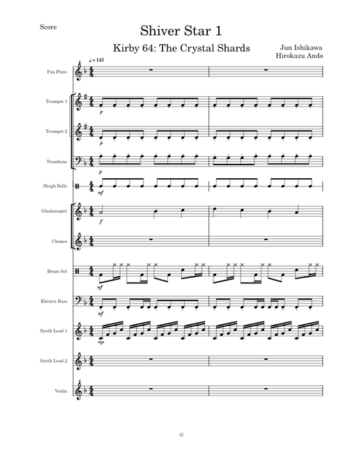 Shiver Star 1 (Kirby 64: The Crystal Shards) - Transcribed Score