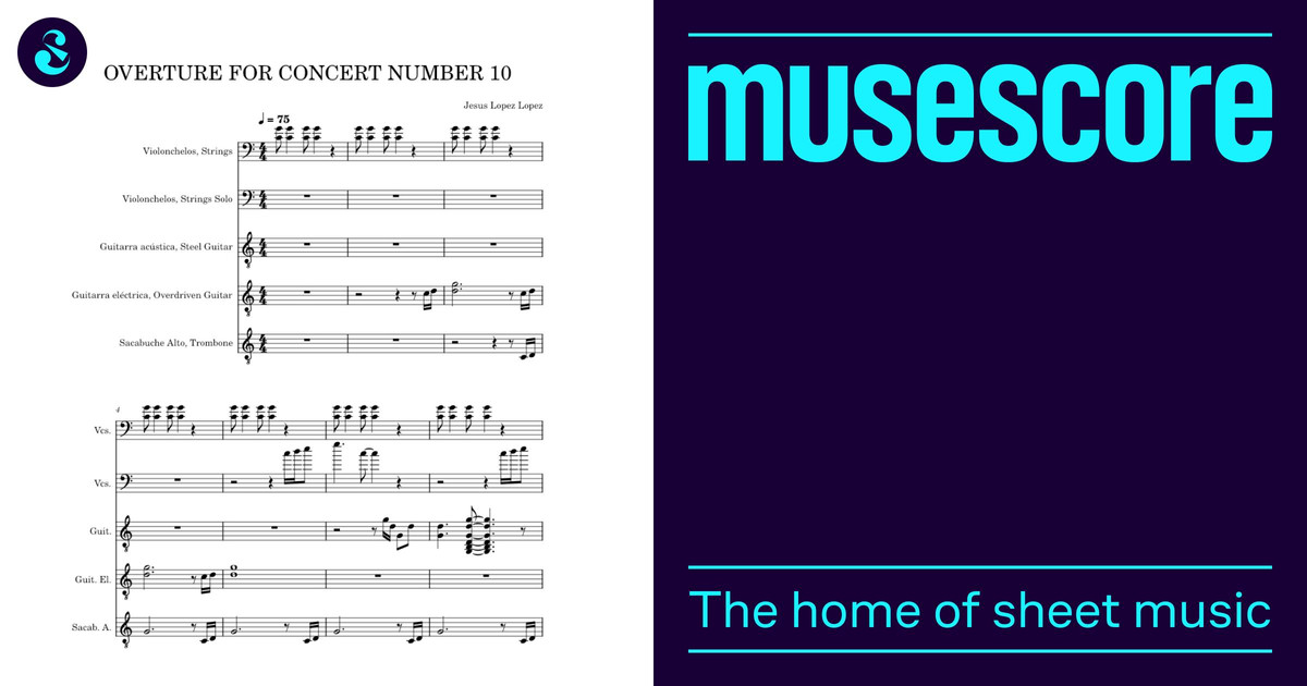 OVERTURE FOR CONCERT NUMBER 10 Sheet music for Guitar, Strings group ...