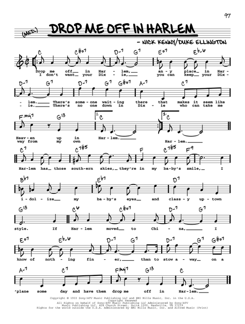 Drop Me Off In Harlem (High Voice) - Duke Ellington, Nick Kenny (Real Book - Melody-Chords-Lyrics)