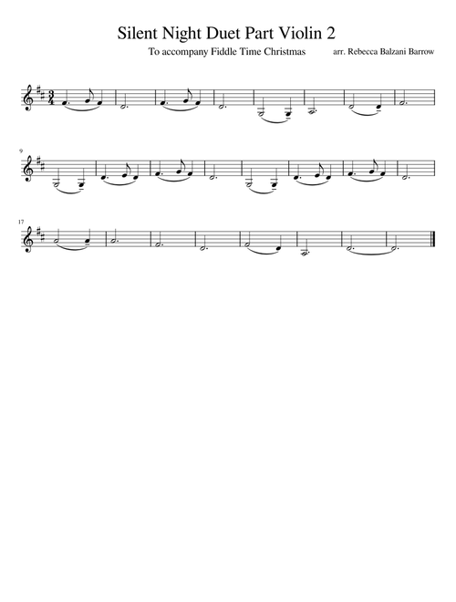 Silent Night Violin Duet Part – Traditional Christmas