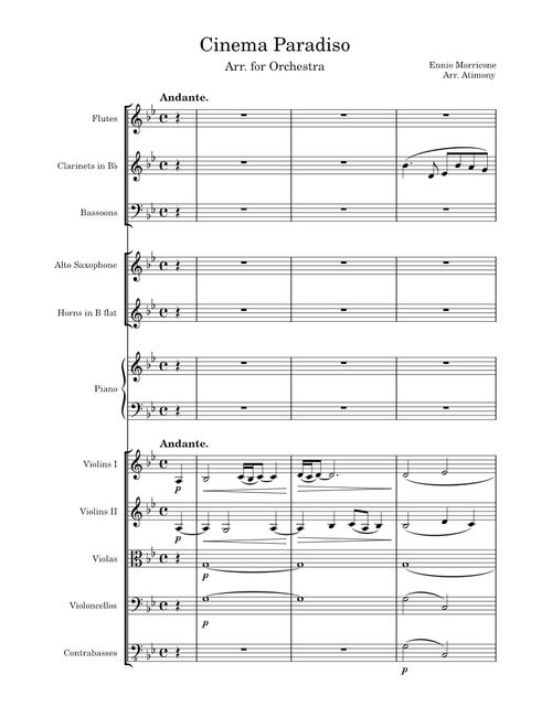 Cinema Paradiso Love Theme for Orchestra