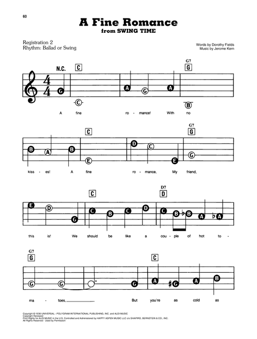 A Fine Romance - Fred Astaire (E-Z Play Today)