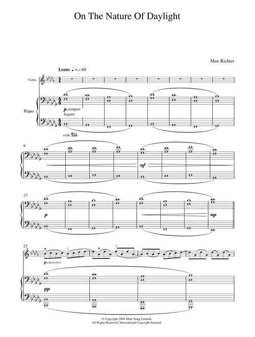 On The Nature Of Daylight - Max Richter (Violin and Piano)