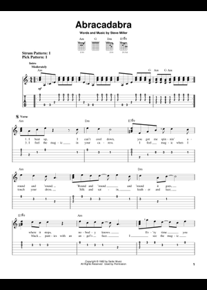 Abracadabra – Steve Miller Band Sheet Music with Chords for
