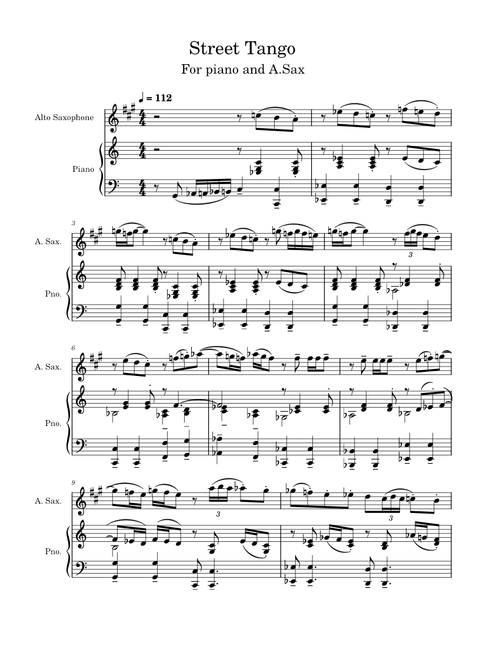 Street Tango – Astor Piazzolla Street Tango Alto Sax and Piano