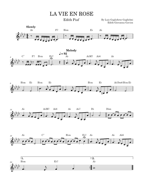 La vie en rose – Louis Armstrong