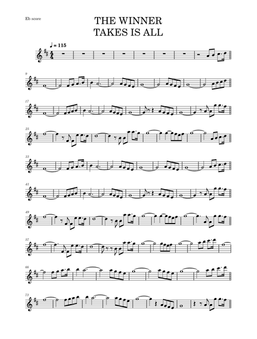 The winner takes it all – ABBA (Sax & Piano)