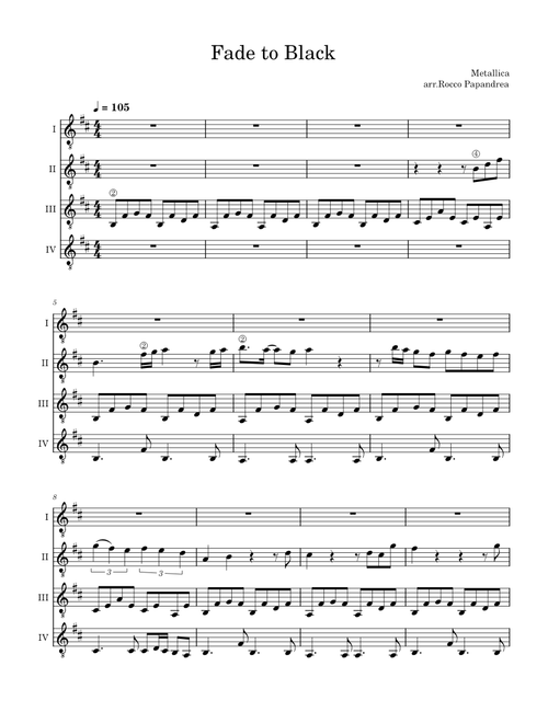 Fade to black – Metallica Fade to Black-Metallica for a Guitar Ensemble