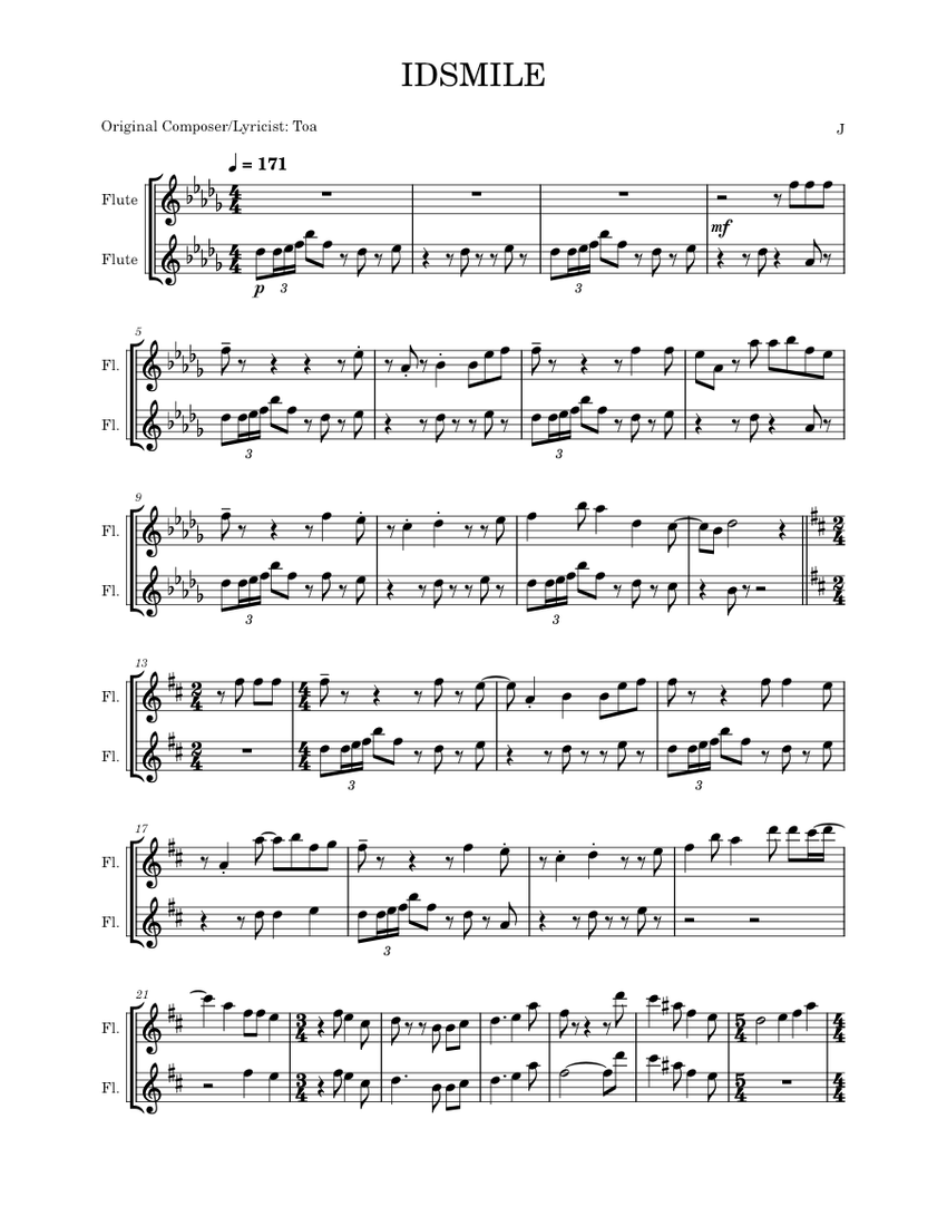 IDSMILE 25ji NIghtcord De. Flute Duet Adaptation of Full Song