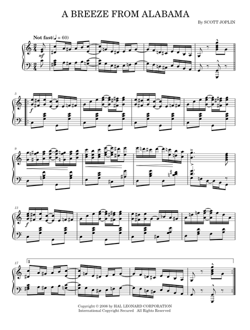 A breeze from alabama - Scott Joplin (Piano Solo)