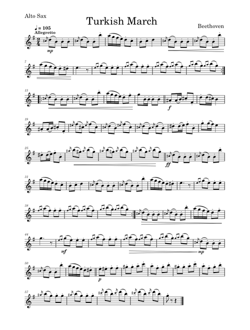 Beethoven Turkish March (Marcia alla turca) from The Ruins of Athens