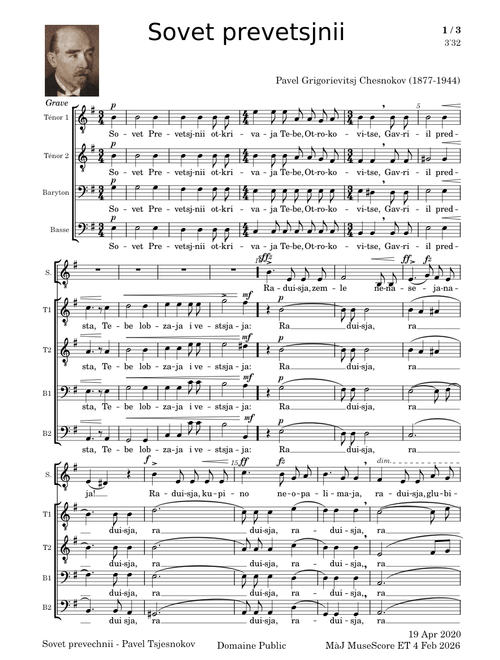 Sovet prevetchnii – Pavel Chesnokov (1877-1944) 4VE TTBB + solo ET