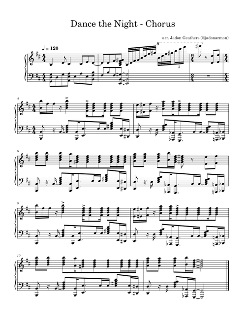 Dance The Night - Dua Lipa (Chorus)