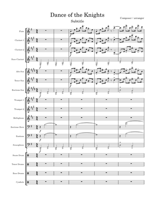 Romeo and Juliet, Op 64, No 13, Dance of the Knights – Sergei Prokofiev Dance of the Knights - Prokofiev - marching band