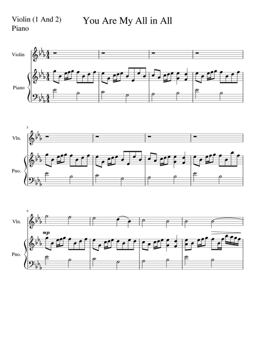 You Are My All In All Piano and Violin 1 and 2