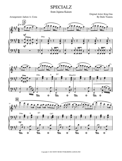 Specialz (Arr. Jadson A. Costa) - King Gnu (Flute and Piano)