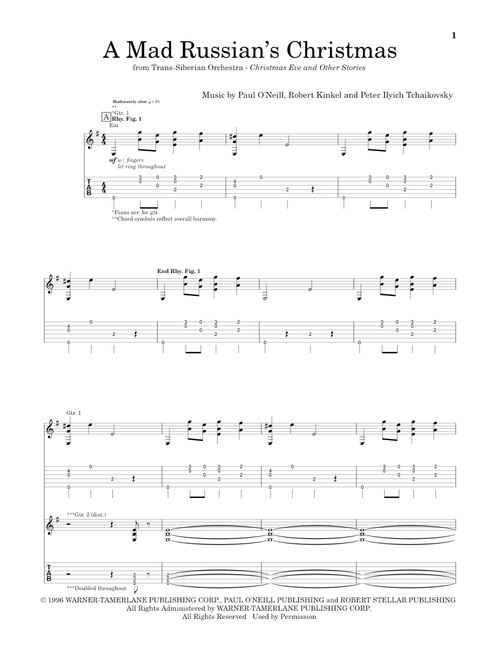 A Mad Russian's Christmas - Trans-Siberian Orchestra (Guitar Tab)