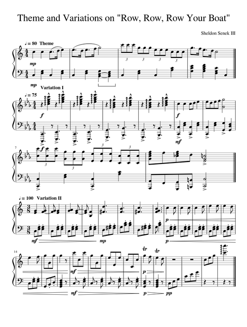 Variations on "Row, Row, Row Your Boat"