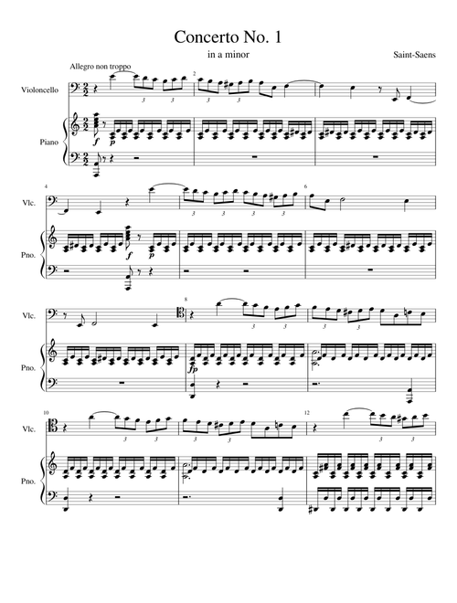 Concerto No. 1 in a minor - Saint-Saens