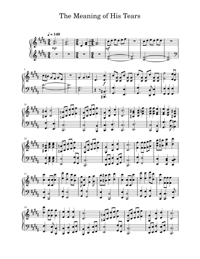 The Meaning of His Tears – Alias Conrad Coldwood Sheet Music for