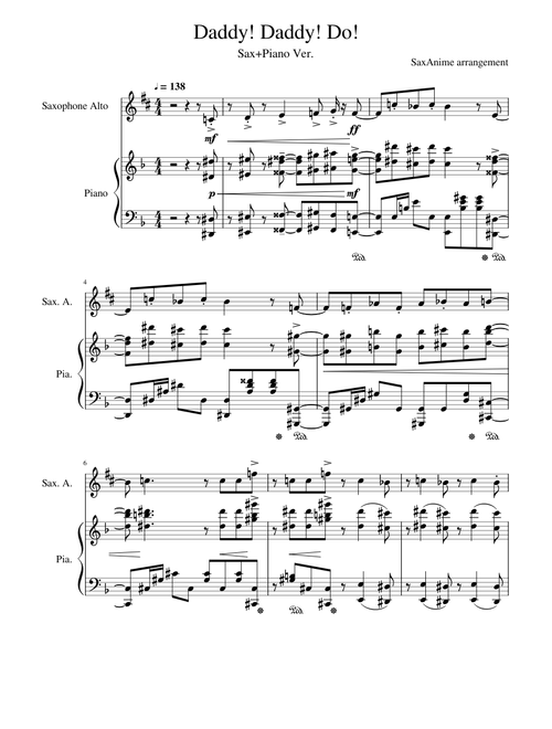 Daddy! Daddy! Do! Sax/Piano - Kaguya-sama:Love is war OP2