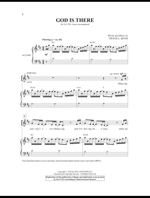 God Is There (With "What A Friend We Have In Jesus") - Travis L Boyd (Choral, SATB)