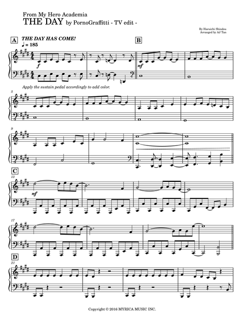 The Day (Arr. AJ Tan) - Porunogurafiti (Piano Solo)