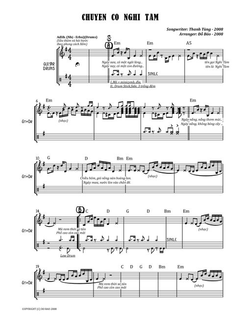 Chuyện Cổ Nghi Tàm (arrangemet) (Arr. Đỗ Bảo) - Thanh Tùng (Small Ensemble)