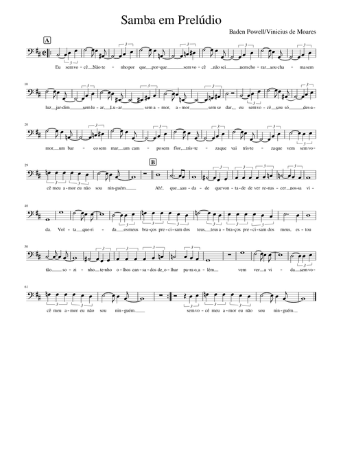 Samba em Prelúdio - Solo Cello