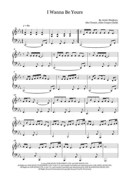 I Wanna Be Yours (Arr. Fernanda Moura) - Arctic Monkeys (Piano Solo)