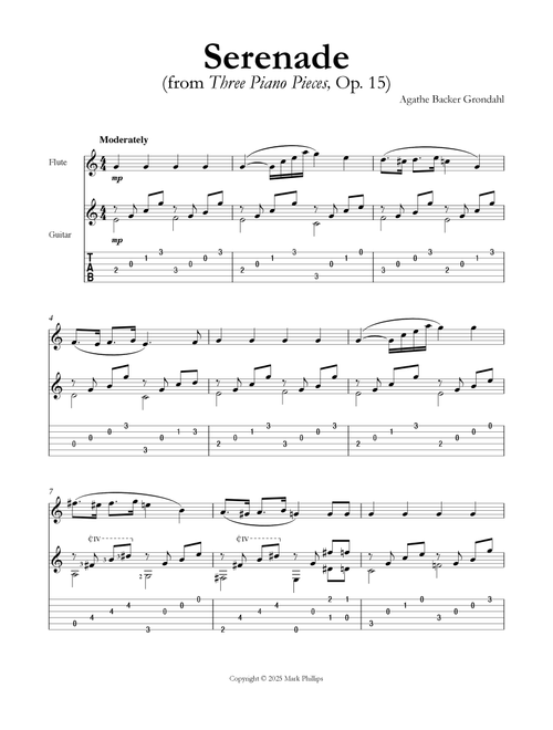 Serenade (from Three Piano Pieces, Op. 15) (Arr. Mark Phillips) - Agathe Backer Grøndahl (Instrumental Duet)