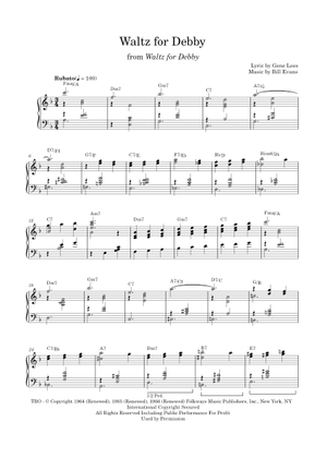 Waltz for Debby – Bill Evans Sheet Music for Piano (Solo