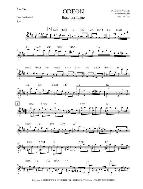 Odeon (Arr. Leo Silva) - Antoine Zemor (Alto Sax Solo)