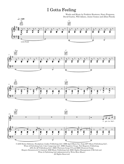 I Gotta Feeling - David Guetta (Piano-Voice)