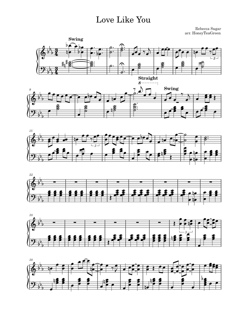 Love Like You Sheet music for Piano (Solo)