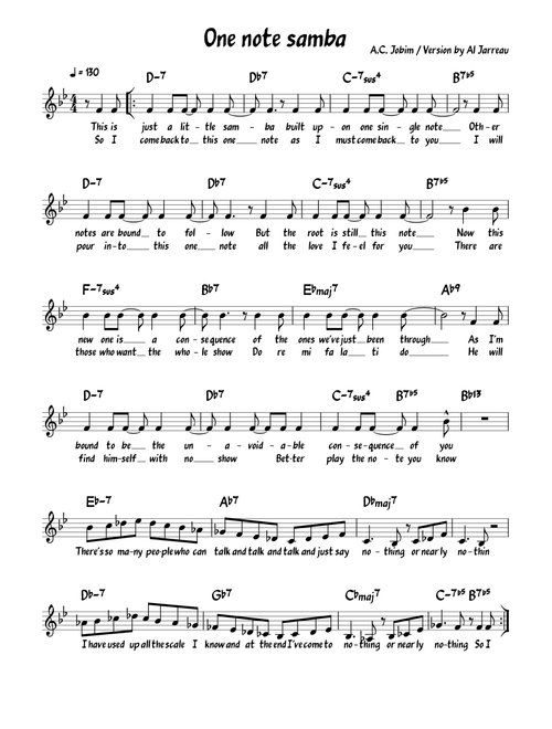 One Note Samba - Antonio Carlos Jobim