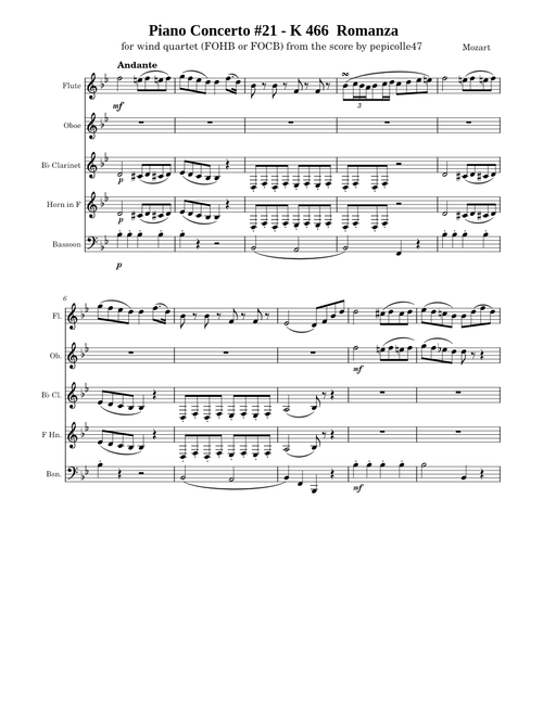 Romanza from Piano Concerto #20 in D minor K466 – Wolfgang Amadeus Mozart
