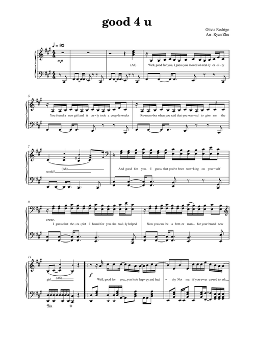 Olivia Rodrigo - good 4 u (SOUR) | Piano Arrangement