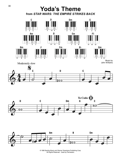 Yoda's Theme (from Star Wars: The Empire Strikes Back) - John Williams (Super Easy Piano)