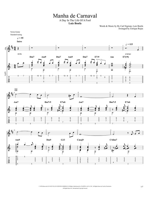 A Day In The Life Of A Fool (Manha De Carnaval) (Arr. Enrique Rojas) - Carl Sigman, Luiz Bonfa (Instrumental Duet)