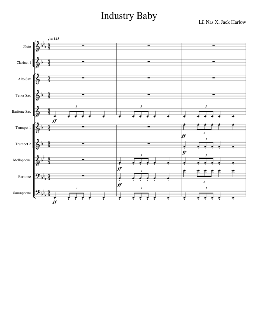 Industry Baby Lil Nas X and Jack Harlow Sheet music for Mellophone