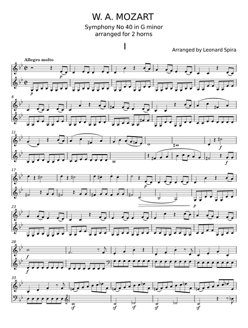 Symphony No 40 in G minor - W. A. MOZART