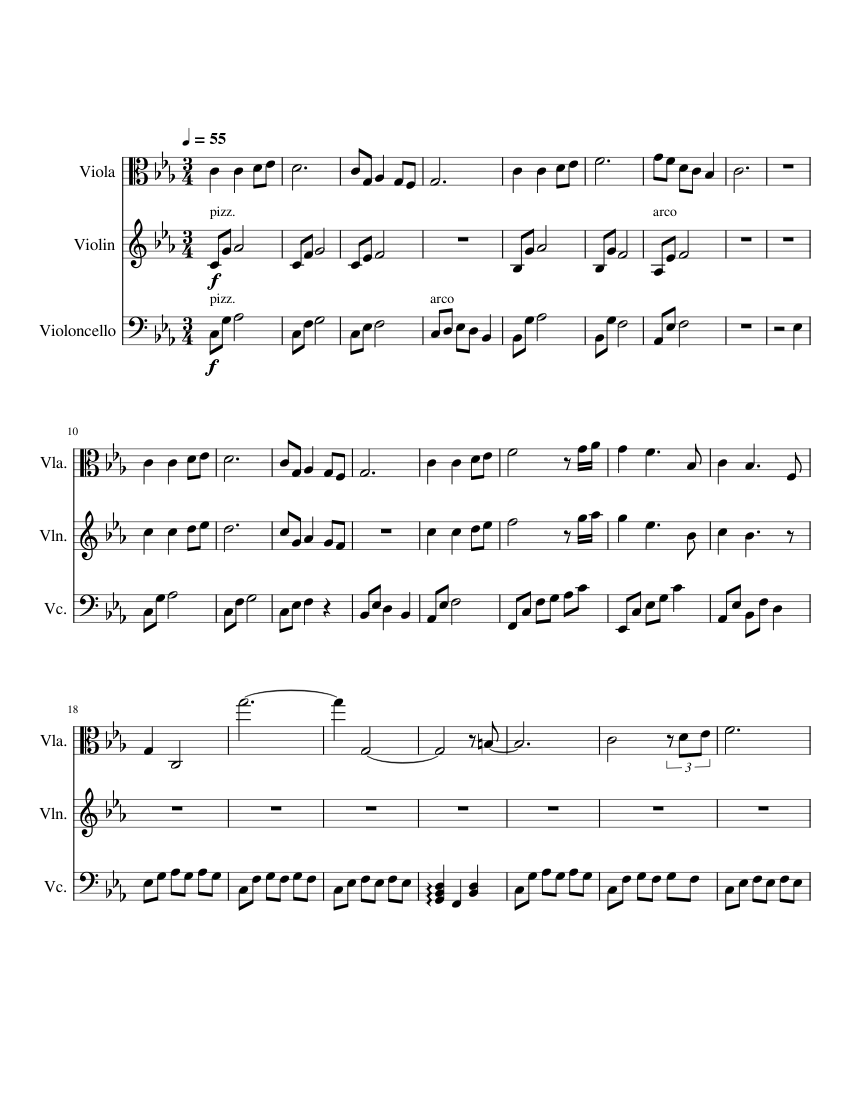 Hollow Knight Main Theme Sheet Music For Violin, Viola, Cello (String ...