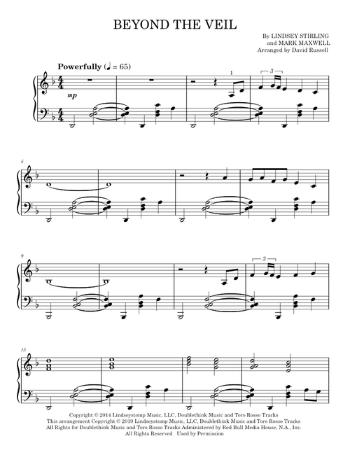 Beyond the veil - Lindsey Stirling (Easy Piano)