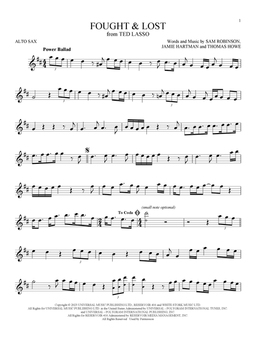 Fought & Lost (feat. Brian May) - Sam Ryder (Alto Sax Solo)