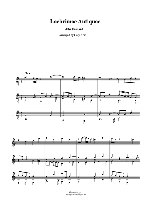 Lachrimae Antiquae (Guitar Trio)
